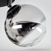 Chehalis Plafonnier, Boule lumineuse 49 cm Chrome, Clair, Fumé, 3 lumières
