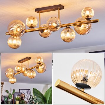 Chehalis Plafonnier, Boule lumineuse Or, Noir, 8 lumières