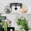 Chehalis Plafonnier, Boule lumineuse 25 cm Ambre, Clair, Fumé, 3 lumières