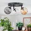 Chehalis Plafonnier, Boule lumineuse 44 cm Ambre, Clair, Fumé, 3 lumières
