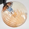 Chehalis Plafonnier, Boule lumineuse 44 cm Ambre, Clair, Fumé, 3 lumières