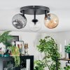 Chehalis Plafonnier, Boule lumineuse 44 cm Ambre, Clair, Fumé, 3 lumières