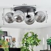 Chehalis Plafonnier, Boule lumineuse Fumé, 4 lumières