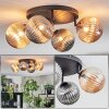 Chehalis Plafonnier, Boule lumineuse Ambre, Fumé, 4 lumières