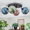 Chehalis Plafonnier, Boule lumineuse 30 cm Bleu, Vert, Cuivré, 4 lumières Chehalis Plafonnier, Boule lumineuse 30 cm Bleu, Vert, Cuivré, 4 lumières