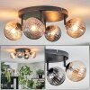 Chehalis Plafonnier, Boule lumineuse Ambre, Fumé, 4 lumières