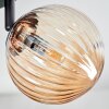 Chehalis Plafonnier, Boule lumineuse Ambre, Fumé, 4 lumières