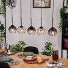 Koyoto Suspension, Boule lumineuse, Suspension Écru, Noir, 5 lumières