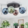 Chehalis Plafonnier, Boule lumineuse Bleu, Vert, Cuivré, 4 lumières