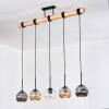 Ripoll Suspension, Boule lumineuse, Suspension Écru, Noir, 5 lumières