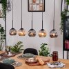 Ripoll Suspension, Boule lumineuse, Suspension Écru, Noir, 5 lumières