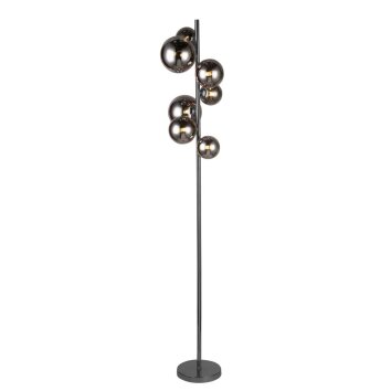 Lampadaire WOFI VILLA Chrome, Noir, 7 lumières