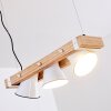 Suspension Oksbol Brun, Bois clair, Blanc, 3 lumières