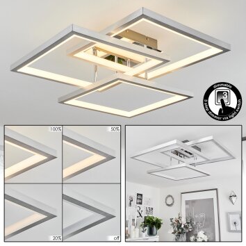 Plafonnier  Solaro LED Chrome, Nickel mat, 1 lumière