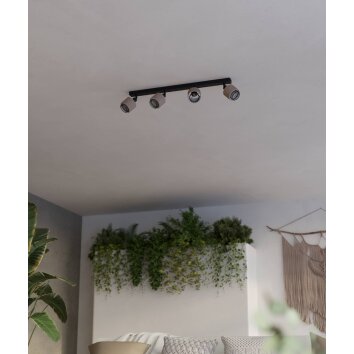 ROSLEY Plafonnier, Spot de plafond Luminaires Eglo Noir, 4 lumières
