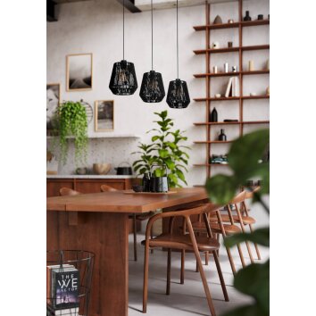 PERSLEY Suspension Luminaires Eglo Noir, 3 lumières