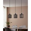 GINESTRONE-Z Suspension Luminaires Eglo LED Noir, 3 lumières, Changeur de couleurs