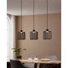 GINESTRONE-Z Suspension Luminaires Eglo LED Noir, 3 lumières, Changeur de couleurs