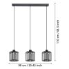 GINESTRONE-Z Suspension Luminaires Eglo LED Noir, 3 lumières, Changeur de couleurs