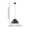 PODERE Suspension Luminaires Eglo Noir, 1 lumière