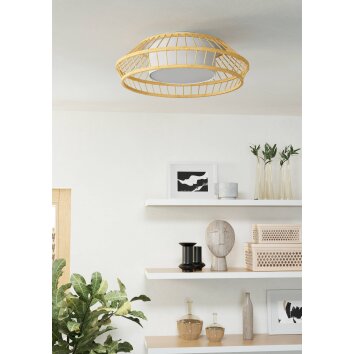 YUKU-Z Plafonnier, Applique murale Luminaires Eglo LED Blanc, 1 lumière, Changeur de couleurs