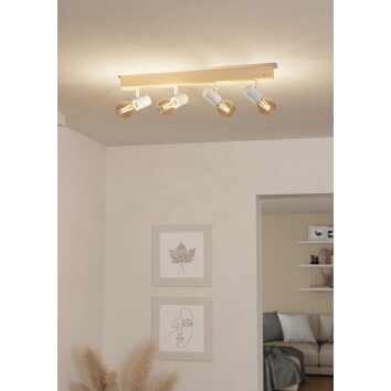EGLO Plafonnier, Spot de plafond Luminaires Eglo Brun, Blanc