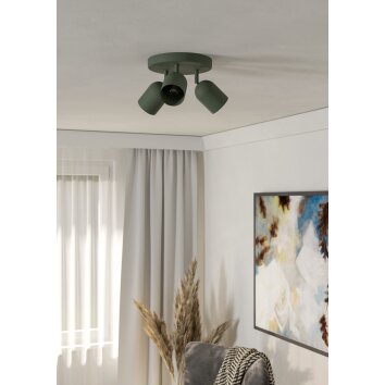 TILSTON Plafonnier, Spot de plafond Luminaires Eglo Vert, 3 lumières