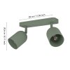 TILSTON Plafonnier, Spot de plafond Luminaires Eglo Vert, 2 lumières