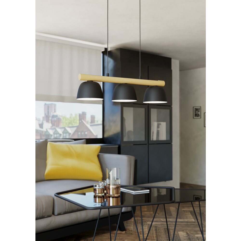 SHERBURN Suspension Luminaires Eglo Brun, Noir, 3 lumières main product photo