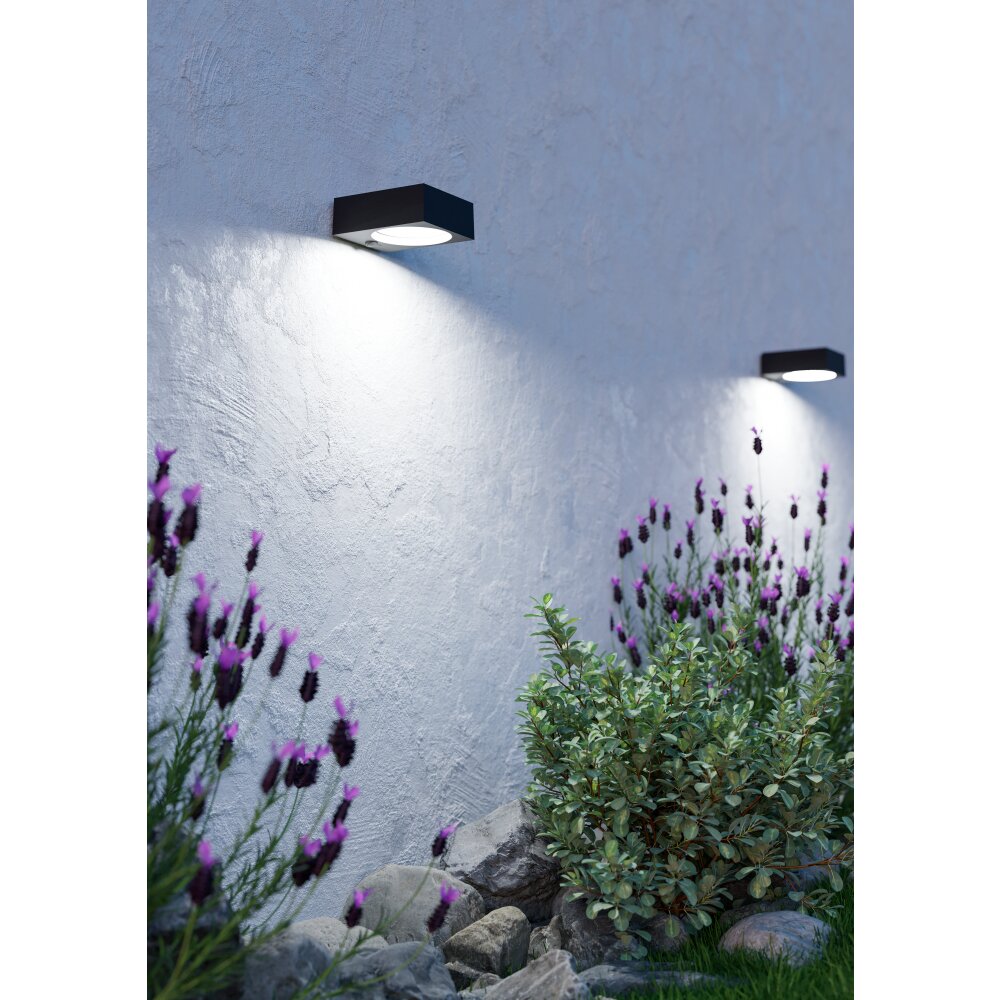 DARFANO Lampe solaire Luminaires Eglo LED Noir, Détecteur de mouvement main product photo