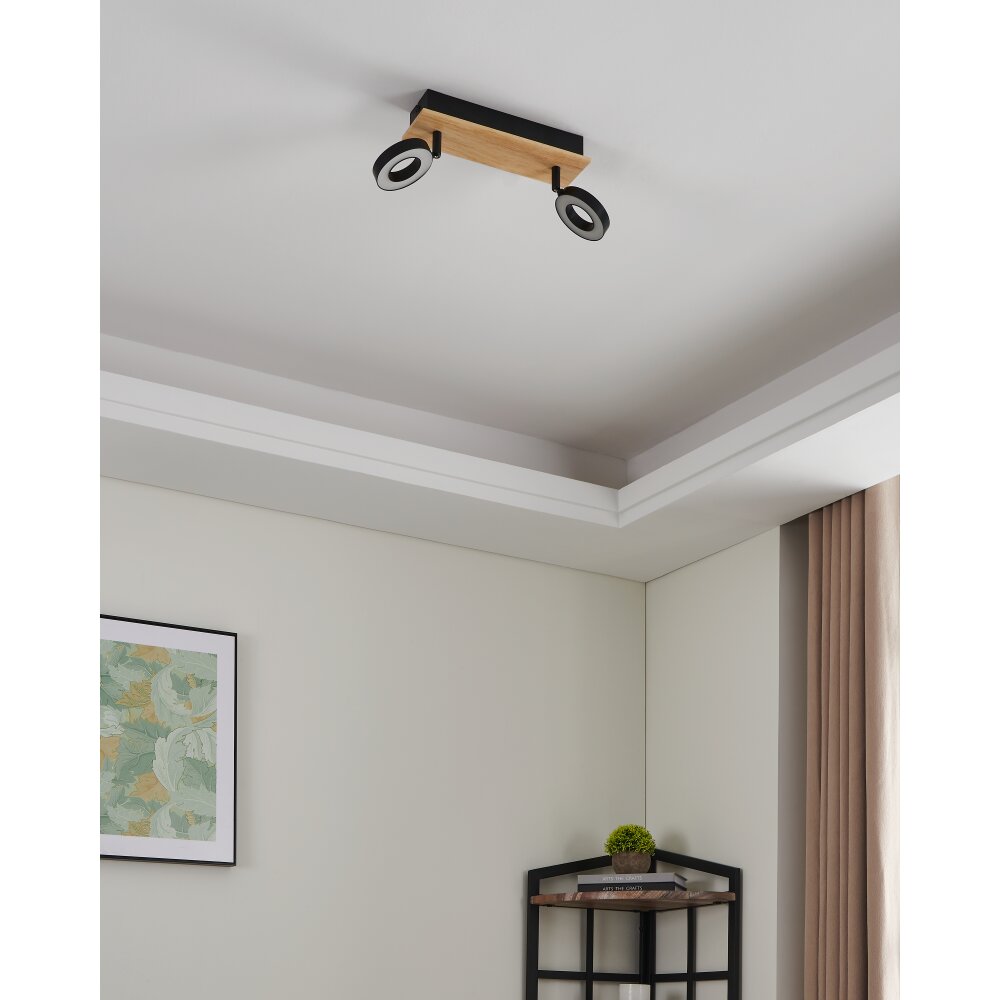 RIELVES Plafonnier, Spot de plafond Luminaires Eglo LED Brun, Noir main product photo