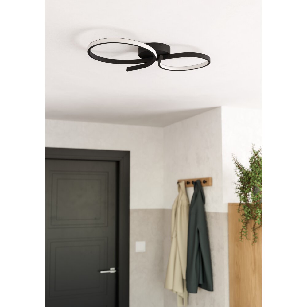 SERPINS Plafonnier Luminaires Eglo LED Noir main product photo
