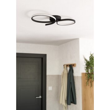 SERPINS Plafonnier Luminaires Eglo LED Noir
