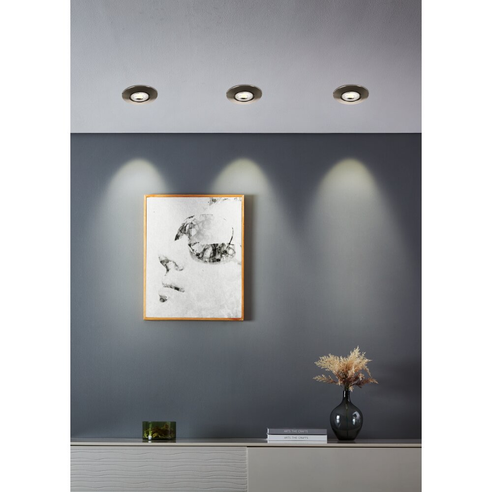 GEDREZ Spot encastrable Luminaires Eglo LED Nickel mat, Changeur de couleurs main product photo