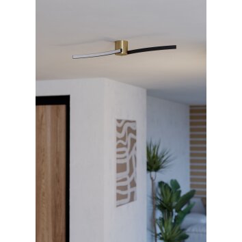AIETA Plafonnier Luminaires Eglo LED Laiton, Noir