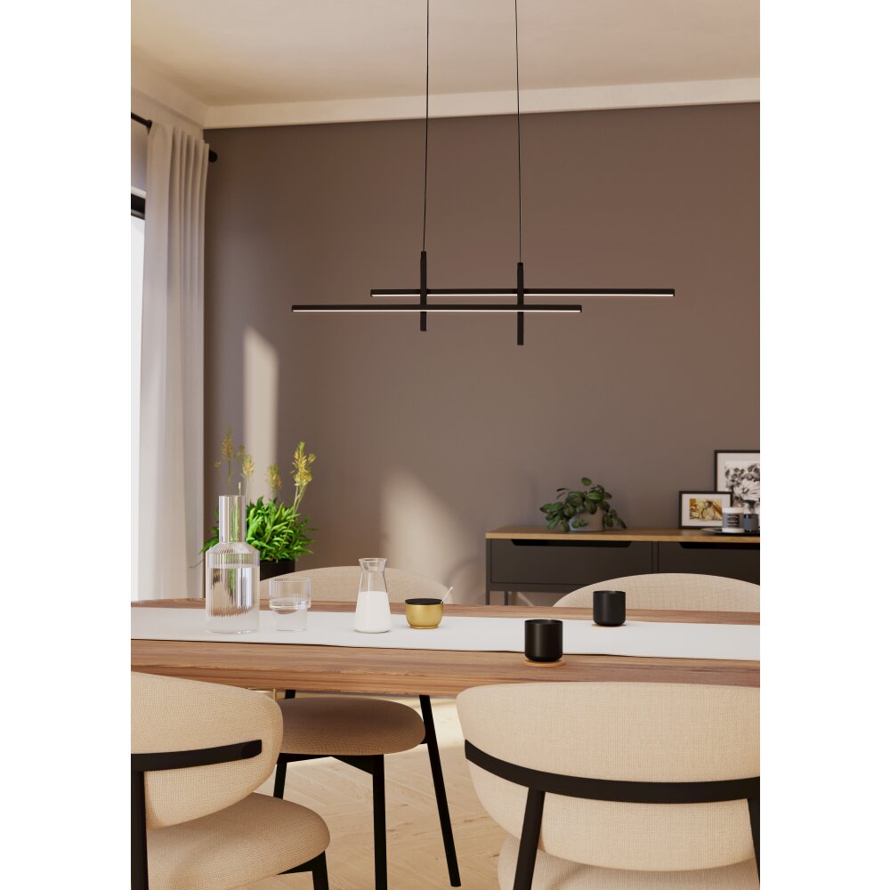 TREPILIANO Suspension Luminaires Eglo LED Noir main product photo