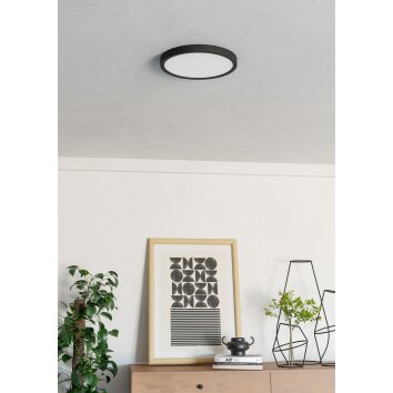 6-Z Plafonnier Luminaires Eglo LED Noir, Changeur de couleurs