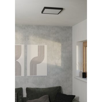 6-Z Plafonnier Luminaires Eglo LED Noir, Changeur de couleurs