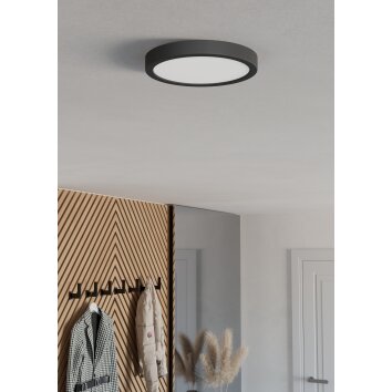 6-Z Plafonnier Luminaires Eglo LED Noir, Changeur de couleurs