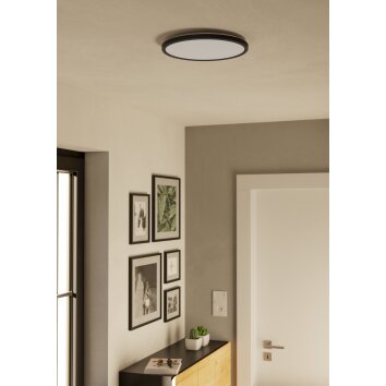 ROVITO-Z Plafonnier Luminaires Eglo LED Noir, Changeur de couleurs