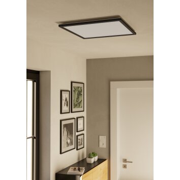 ROVITO-Z Plafonnier Luminaires Eglo LED Noir, Changeur de couleurs