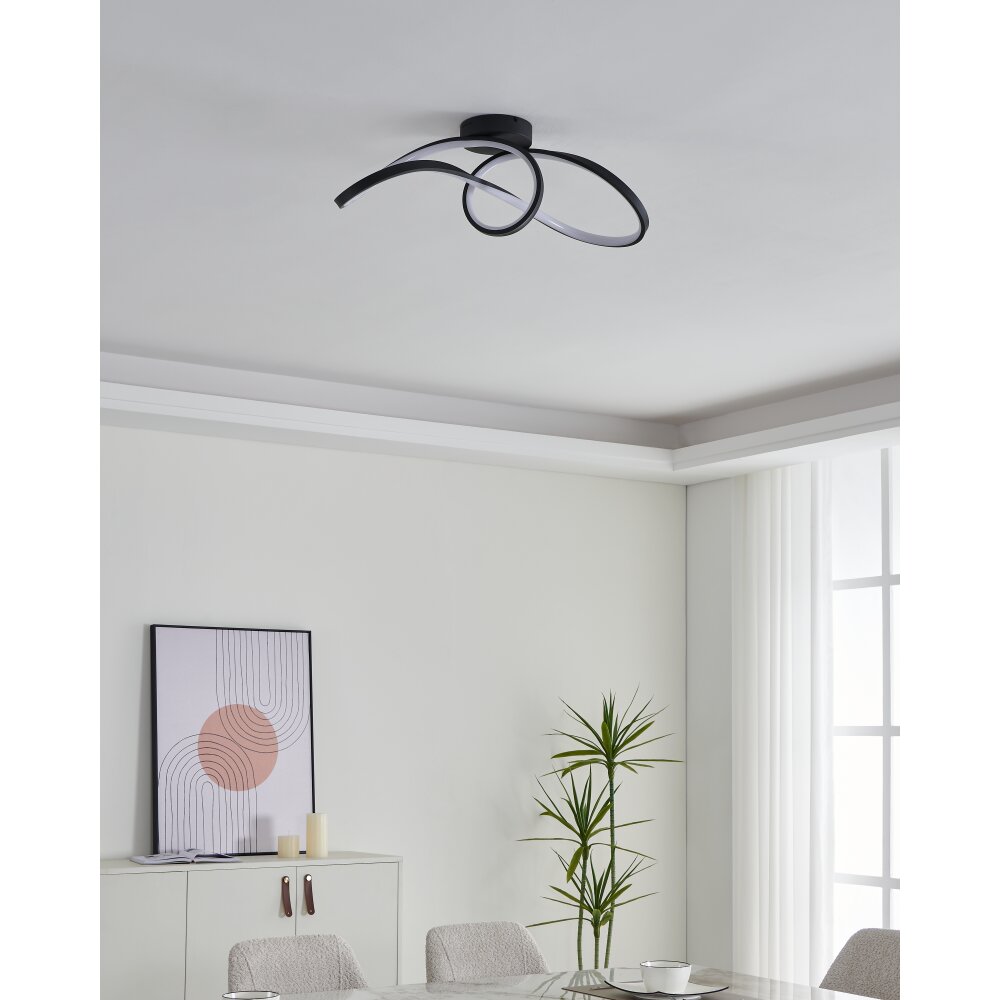 CALAROSSA-Z Plafonnier Luminaires Eglo LED Noir, Changeur de couleurs main product photo