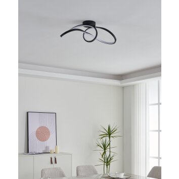 CALAROSSA-Z Plafonnier Luminaires Eglo LED Noir, Changeur de couleurs