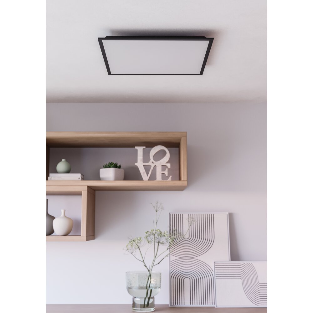 MORADILLO-Z Plafonnier Luminaires Eglo LED Noir, Changeur de couleurs main product photo