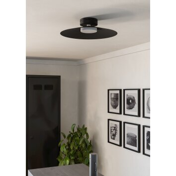 CONOMAVILLA-Z Plafonnier Luminaires Eglo LED Noir, Changeur de couleurs