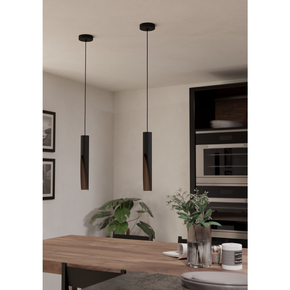 BARBOTTO Suspension Luminaires Eglo LED Brun, Noir main product photo