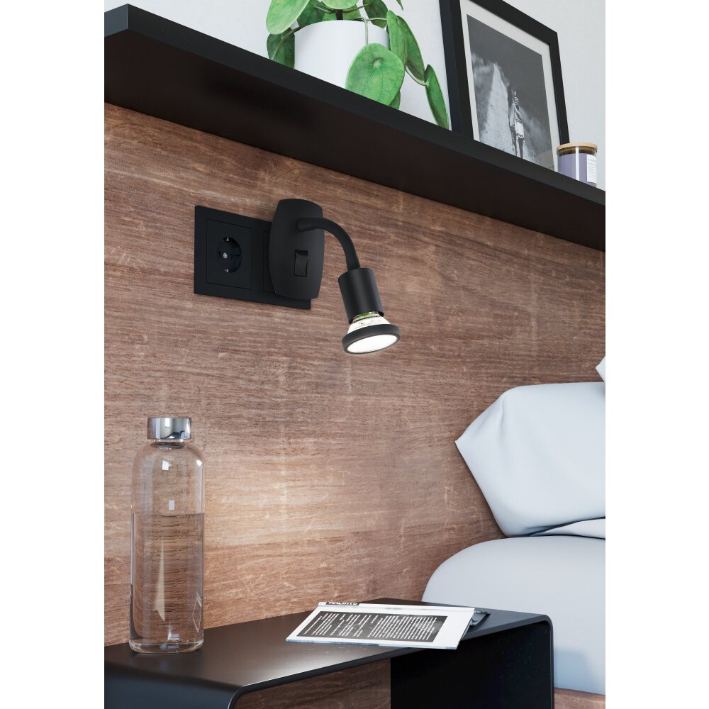 PARRINI Lampe à prise électrique Luminaires Eglo LED Noir main product photo