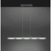 Suspension Leuchten Direkt LOLAsmart-NELE LED Nickel mat, 5 lumières, Télécommandes, Changeur de couleurs