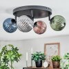 Chehalis Plafonnier, Boule lumineuse Bleu, Vert, Cuivré, Fumé, 4 lumières