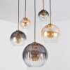 Koyoto Suspension, Boule lumineuse, Suspension Or, Noir, 5 lumières